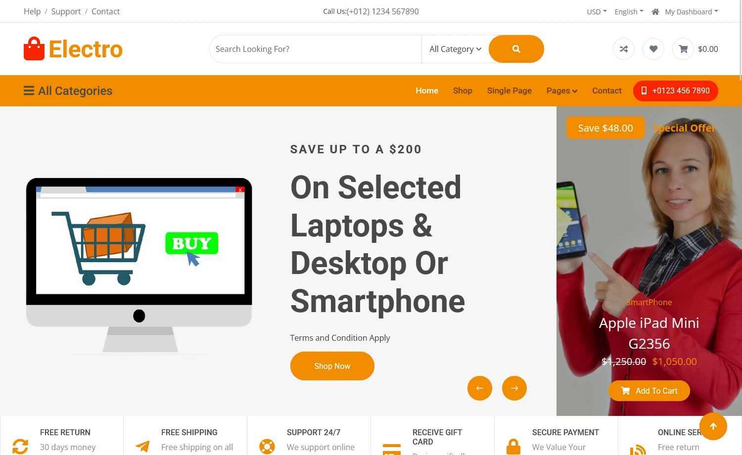 Electro – Free Bootstrap 5 eCommerce Website Template