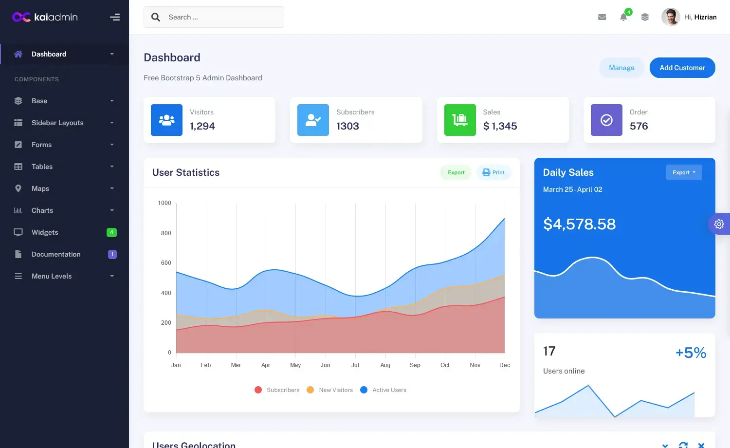 KaiAdmin – Free Responsive Bootstrap 5 Admin Dashboard Template