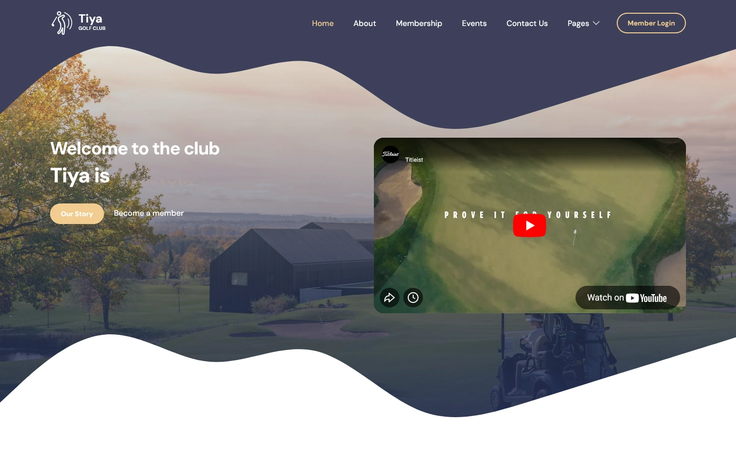 Tiya – Free Bootstrap 5 Golf Club Website Template