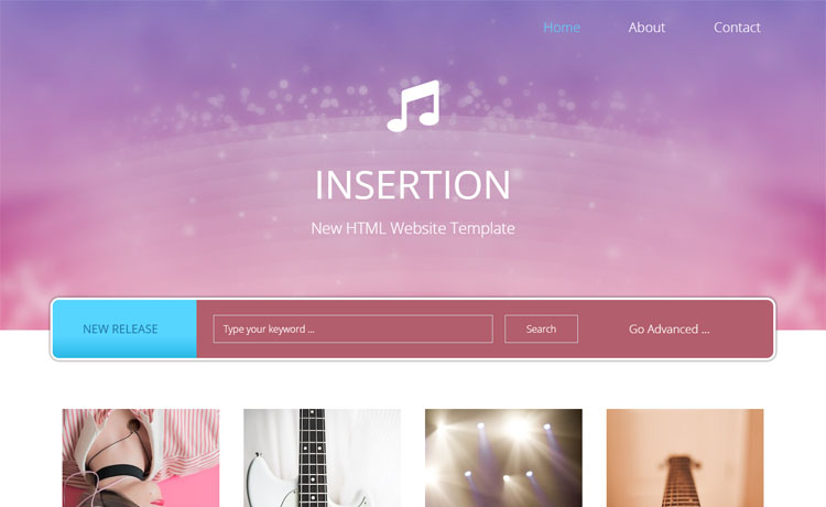Insertion – A Multi-page free HTML5 Bootstrap 4 musical portfolio website template