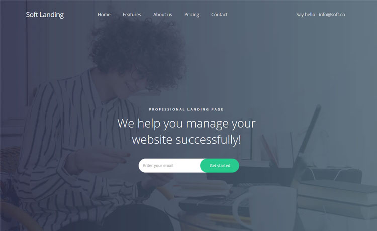 Soft Landing – One-page free Bootstrap HTML5 business agency website template