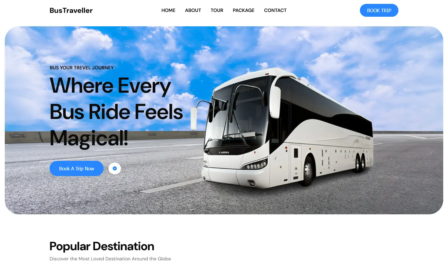 BusTraveller– Free HTML5 Travel Agency Website Template