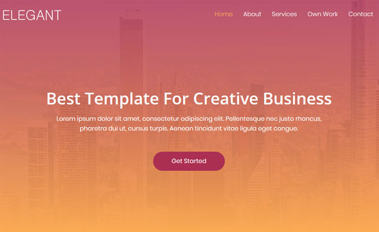 Elegant – Free Bootstrap creative business website template