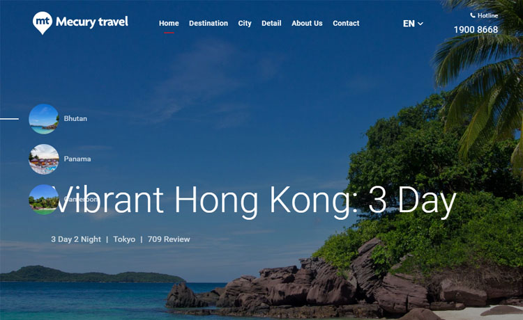 Mercury-Travel – Free responsive HTML5 travel agency website template