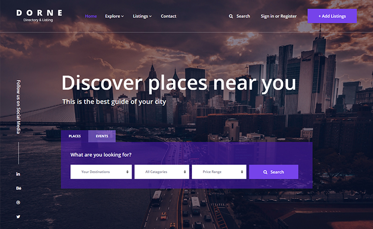 Dorne – Stunning Free Bootstrap Travel Directory Template