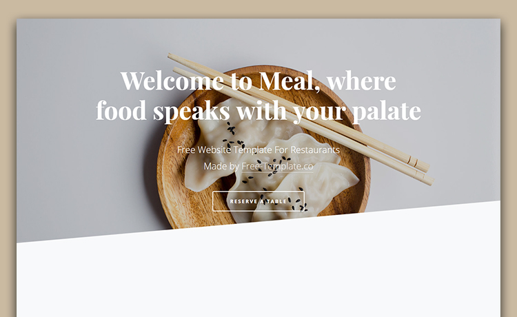 Meal – Free HTML5 Responsive Restaurant Template