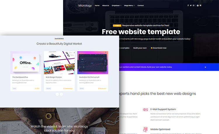 Micrology – Free Responsive Portfolio Website Template