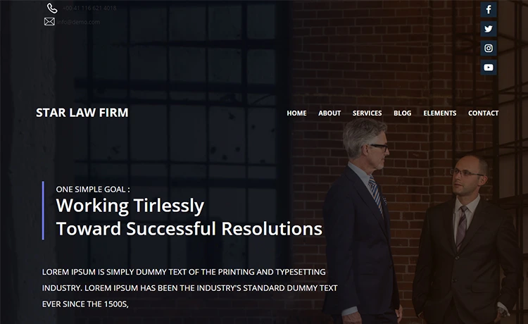 Star Law – Free HTML5 Responsive Law Firm Website Template