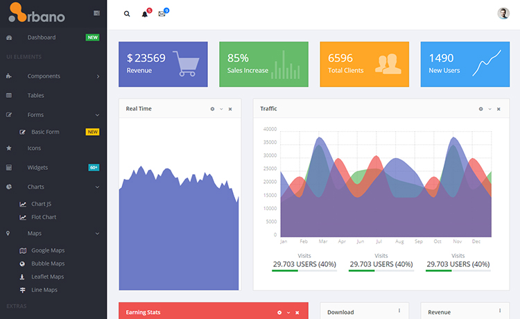 Arbano – Free Bootstrap Admin Dashboard Template Built With Vue.js