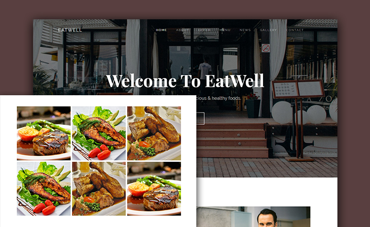 EatWell – Free Responsive Restaurant Template With An Amazing One Page Layout