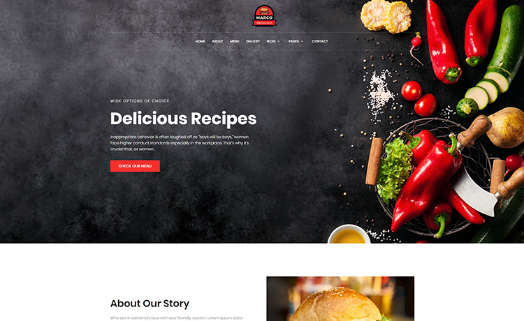 Marco – Feature-engaging Free Responsive Restaurant Template