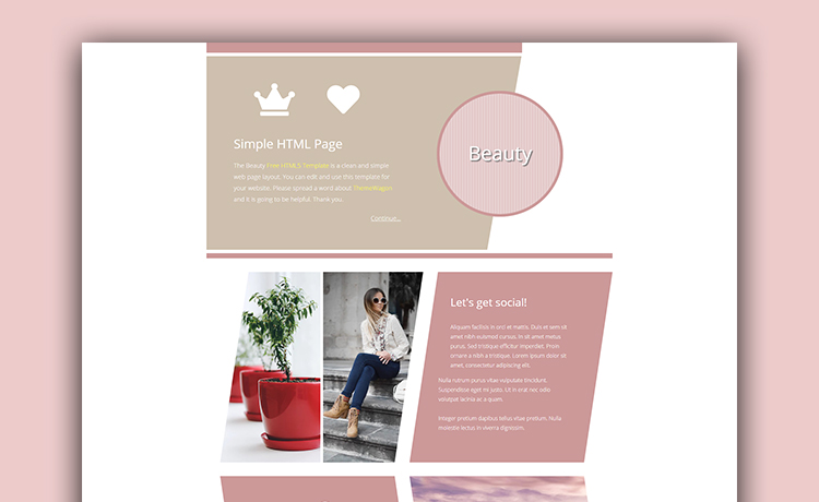 Beauty – One Page Free HTML5 Creative Template