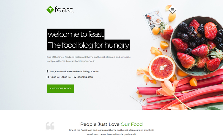 Feast – Creative and Alluring Free Bootstrap Food Blogging Template