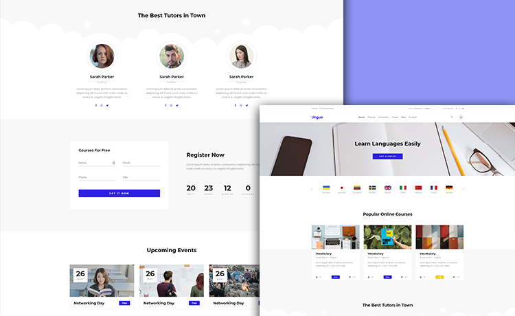 Lingua – Multi-page Free Responsive Bootstrap 4 Education Template