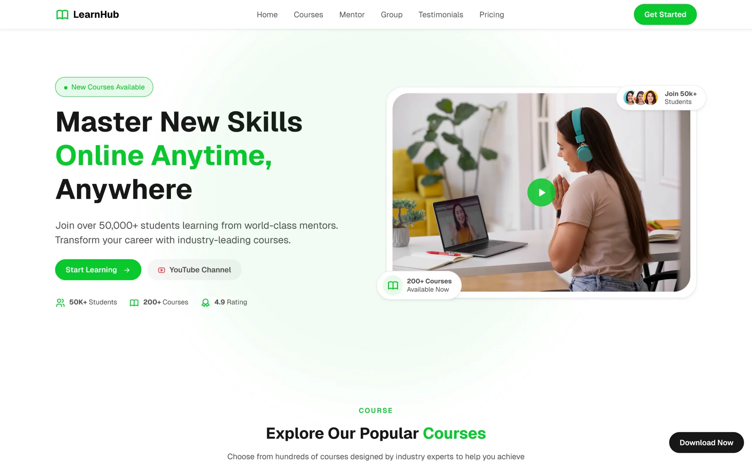 LearnHub – Free Bootstrap Educational Website Template