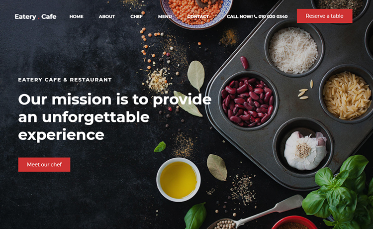 Eatery – Free HTML5 Bootstrap Restaurant Website Template