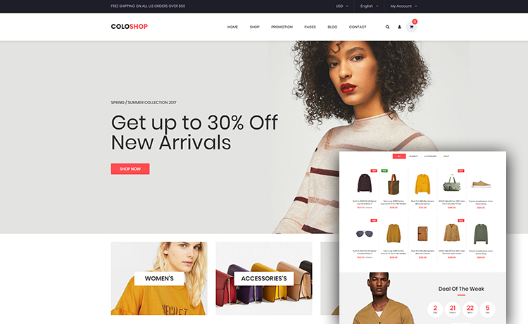 Coloshop – Free Bootstrap eCommerce Website Template