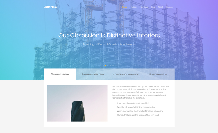 Complex – An Enthralling Free Bootstrap Construction Template