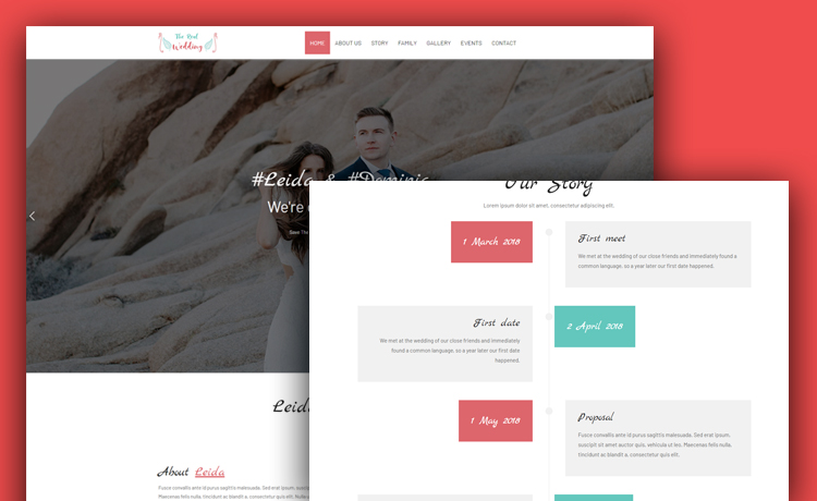 The Real Wedding – One Page Bootstrap 4 Free HTML5 Wedding Template