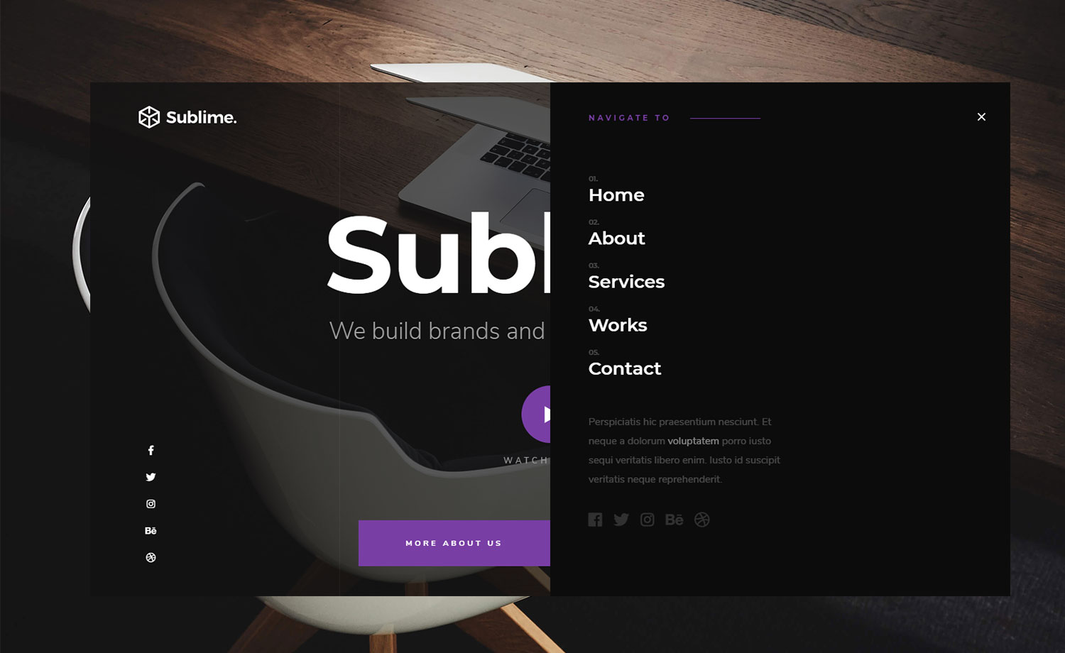Sublime – Free Multipurpose Agency Template With Unique Menu