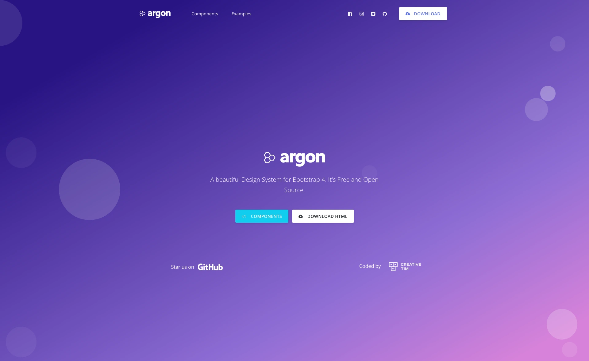 Argon – Free Bootstrap 4 Design System for Faster Web Projects