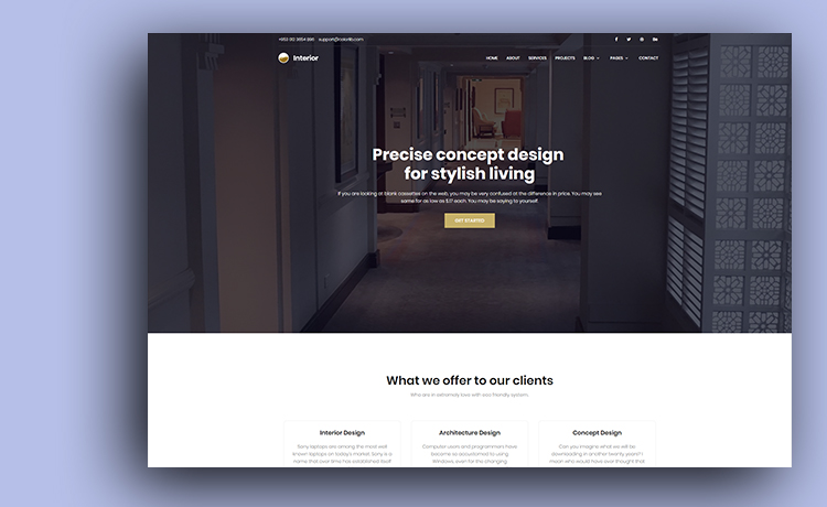 Interior – Free HTML5 Interior Design Website Template