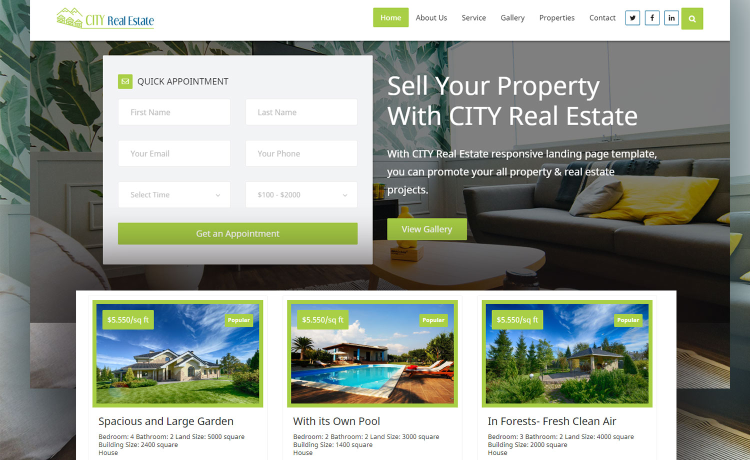 City Real Estate – Free HTML5 Real Estate Marketplace Website Template