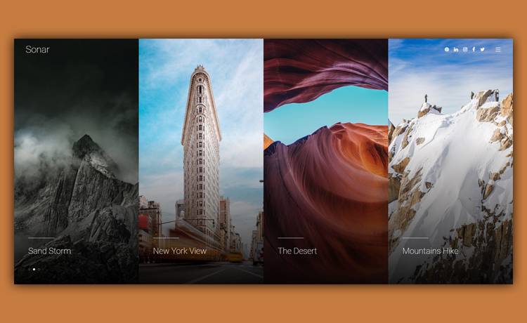 Sonar – Custom-scrolling Free HTML5 Photography Template