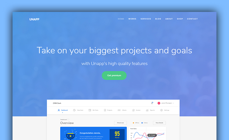 Unapp – Smooth Scrolling Free App Landing Business template