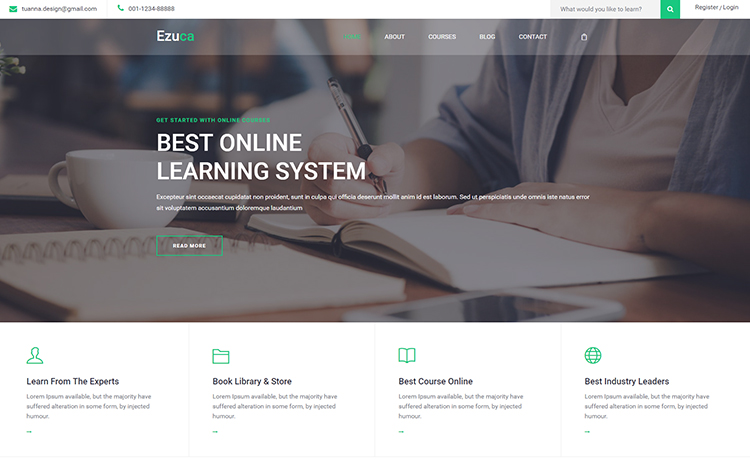 Ezuca – Free HTML5 Education Template for Modern Websites