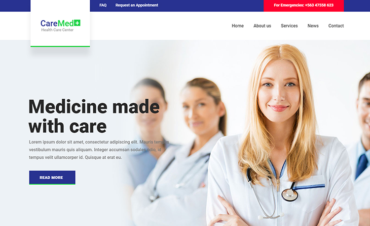 CareMed – Free HTML5 Medical Template with Multiple Ready Pages