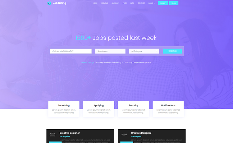 JobListing – Free HTML5 Corporate Website Template for Job Board