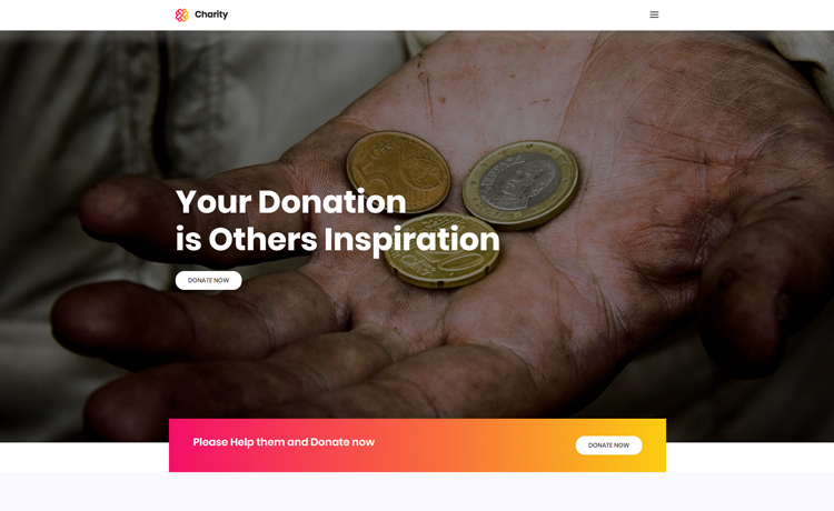 Charity – One Page Free HTML5 Charity Responsive Website Template