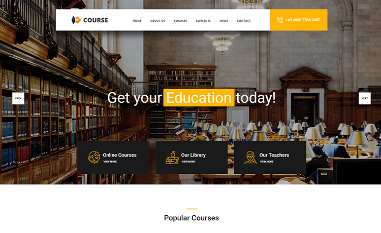 Course – Feature-rich, Multi-page Free HTML5 Education Template