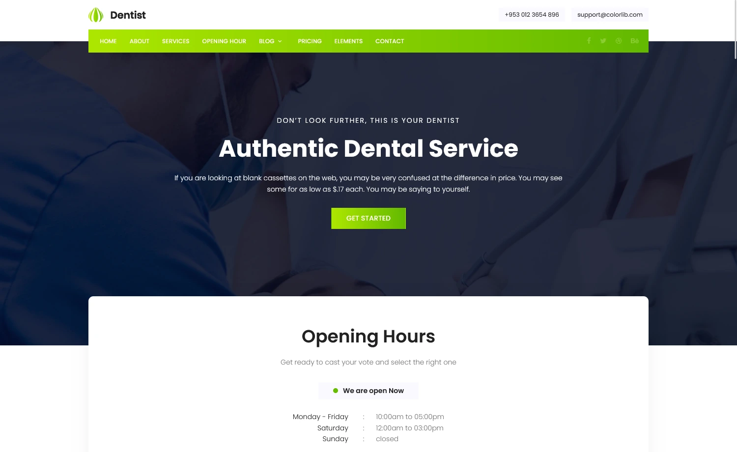 Dentist – Simple and Powerful Free Bootstrap Medical Template