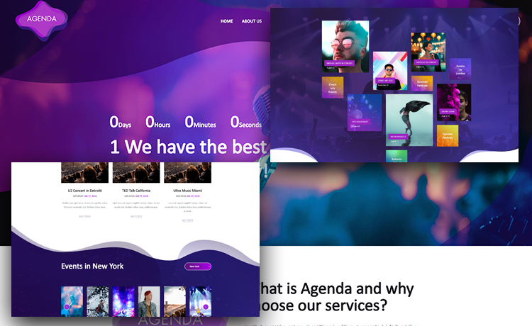Agenda – Bootstrap 4 Free Event Website Template With Gradient Effect