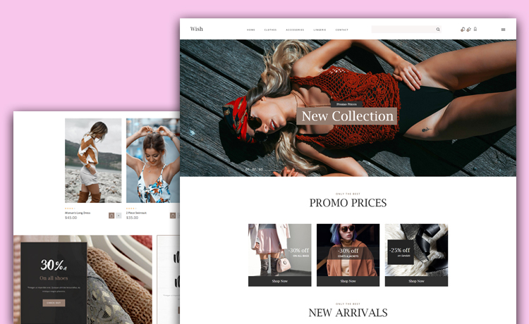 Wish – Responsive and Shop-ready Free eCommerce Website template