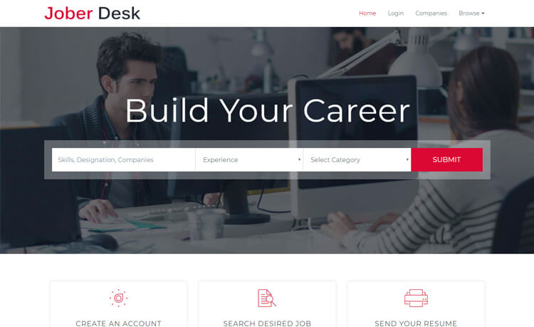 Jober Desk – Free Bootstrap HTML5 job board template
