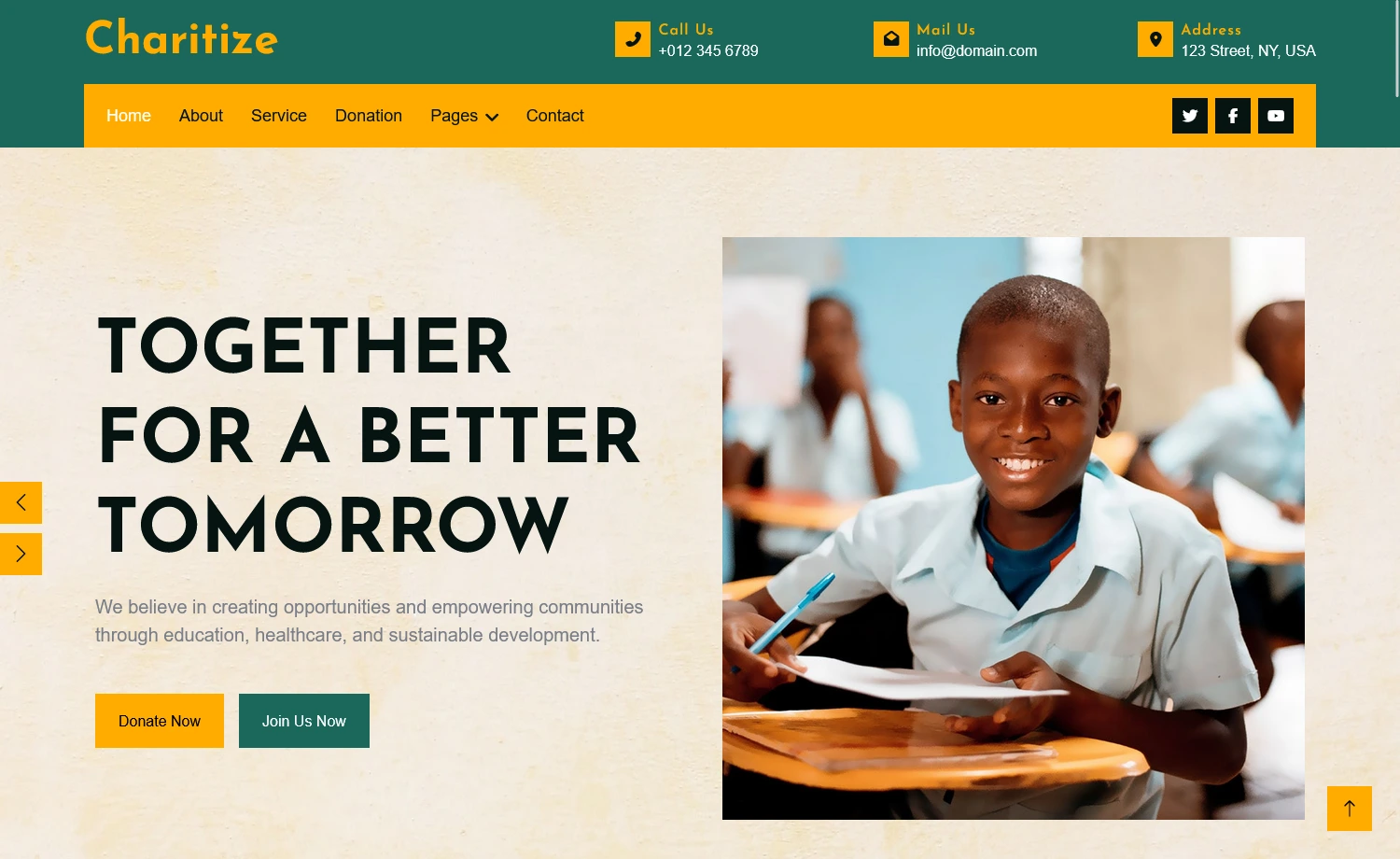 Charitize – Free Bootstrap 5 Agency Website Template