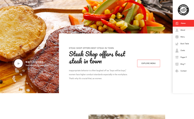 Steakshop – Free Bootstrap 4 HTML5 restaurant website template