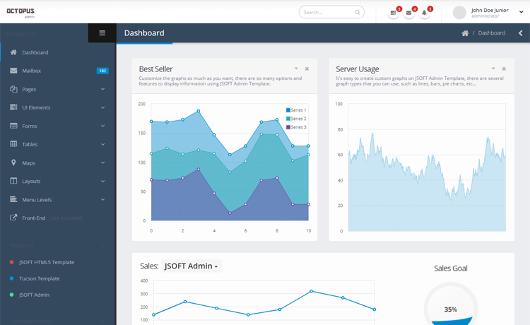 Octopus – Free Bootstrap HTML5 admin dashboard template