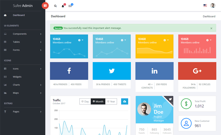 Sufee – Free Bootstrap 4 HTML5 admin dashboard template