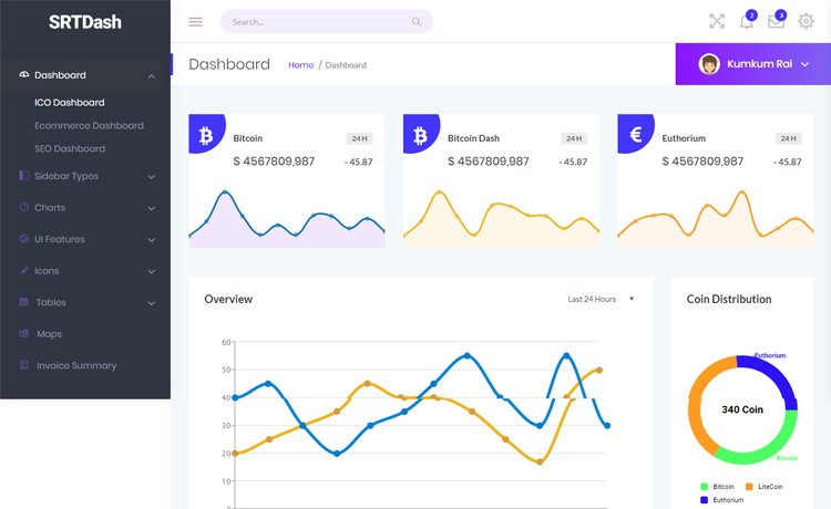 Srtdash – Free Bootstrap 4 HTML5 admin dashboard template