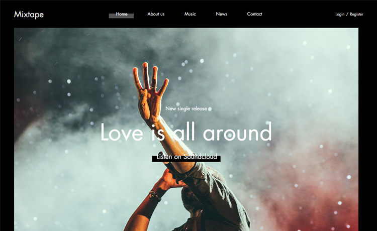 Mixtape – Free Bootstrap 4 HTML5 music website template