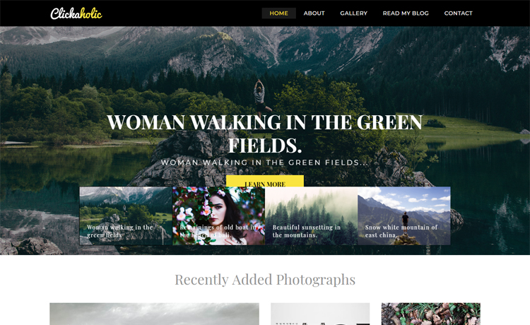Clickaholic – Free Bootstrap 4 HTML5 personal travel blog website template