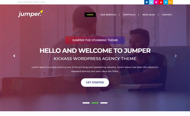 Jumper – Free Bootstrap 4 HTML5 portfolio website template