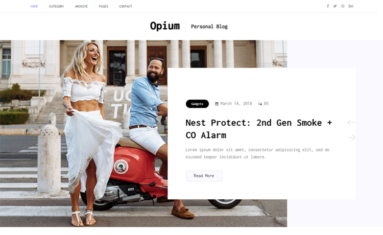 Opium – Free Bootstrap 4 HTML5 personal blog website template
