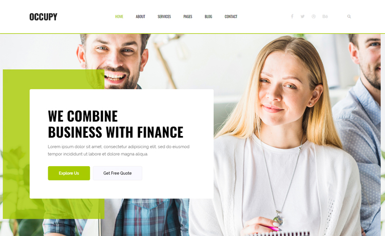 Occupy – Free Bootstrap 4 HTML5 finance website template for business and agency