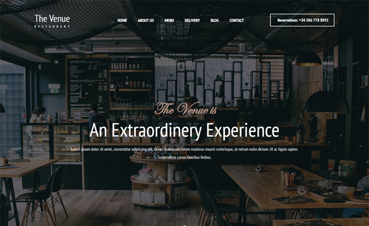 The Venue – Free Bootstrap 4 HTML5 restaurant website template