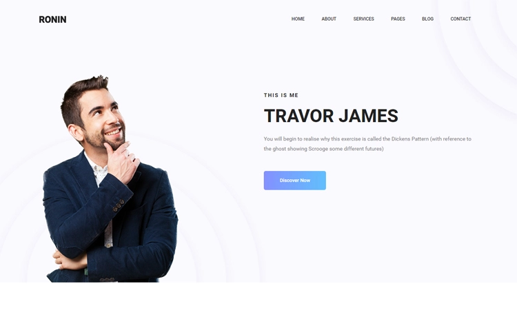 Ronin – Free Bootstrap 4 HTML5 personal portfolio website template